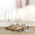 etched crystal glass decanter and glasses set
